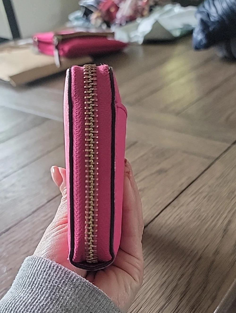 kate spade Fuchsia Zip-Around Wristlet Wallet